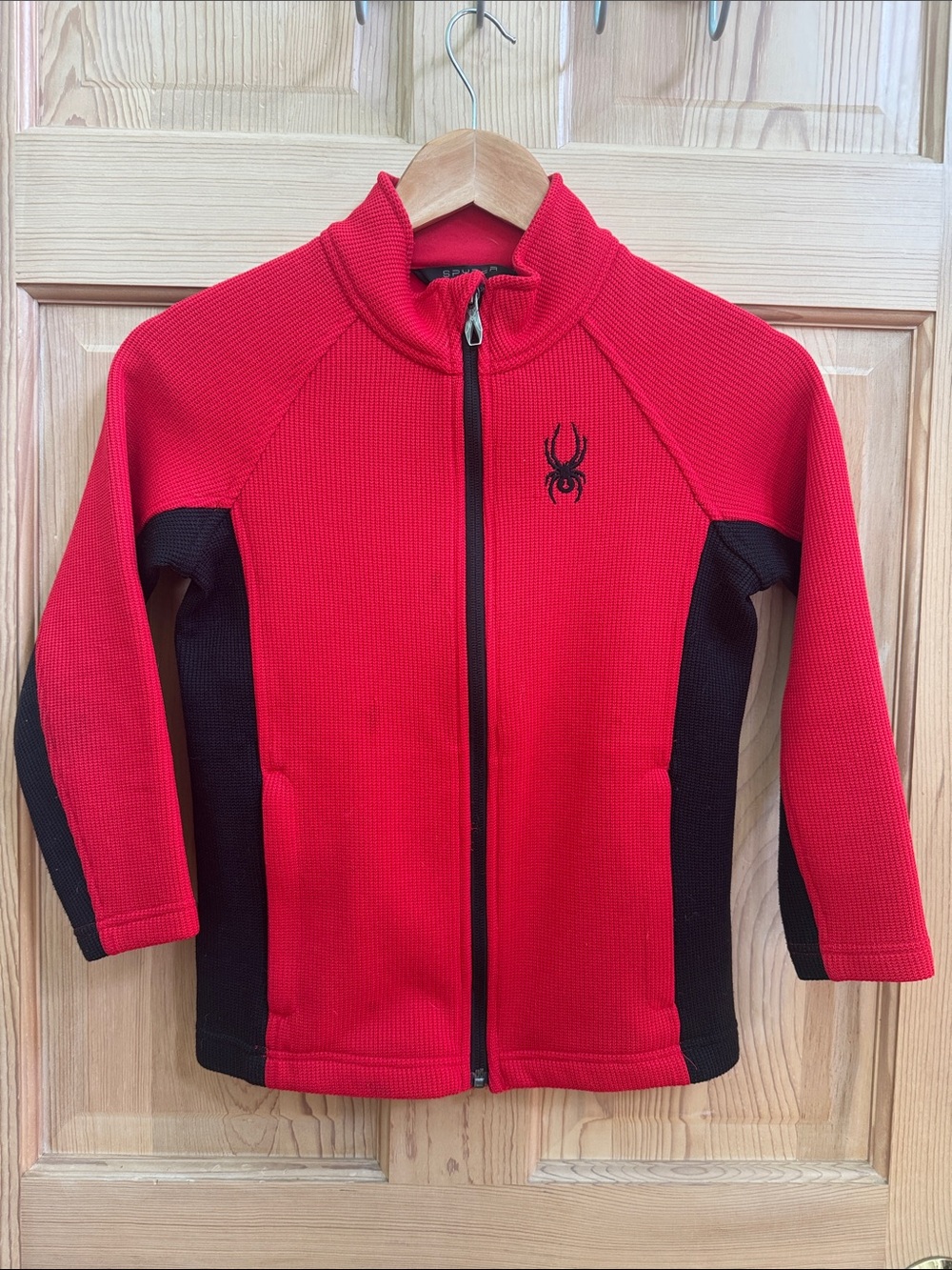Spyder Red and Black Full-Zip Kids Jacket